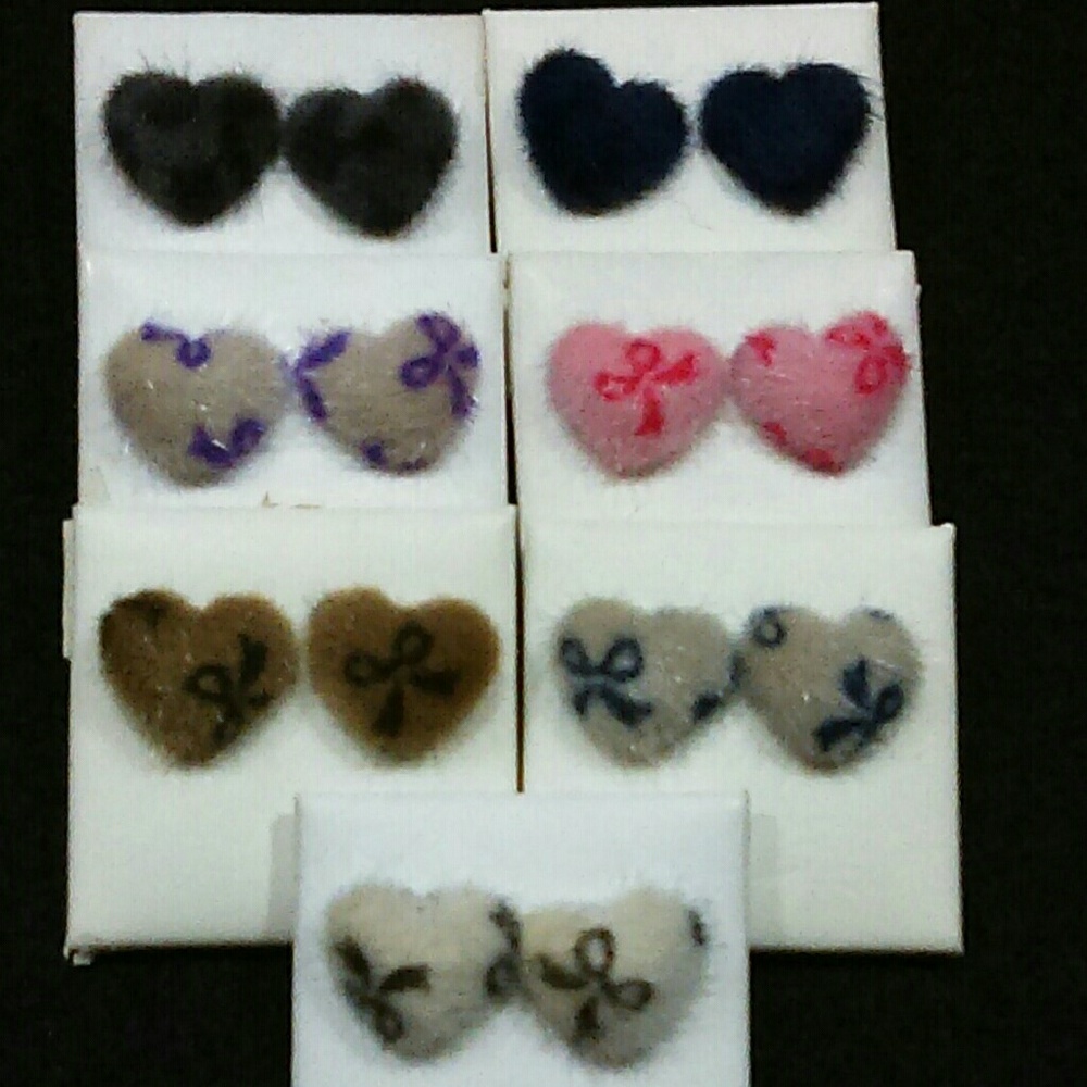 Fuzzy Earrings- 7 Pairs